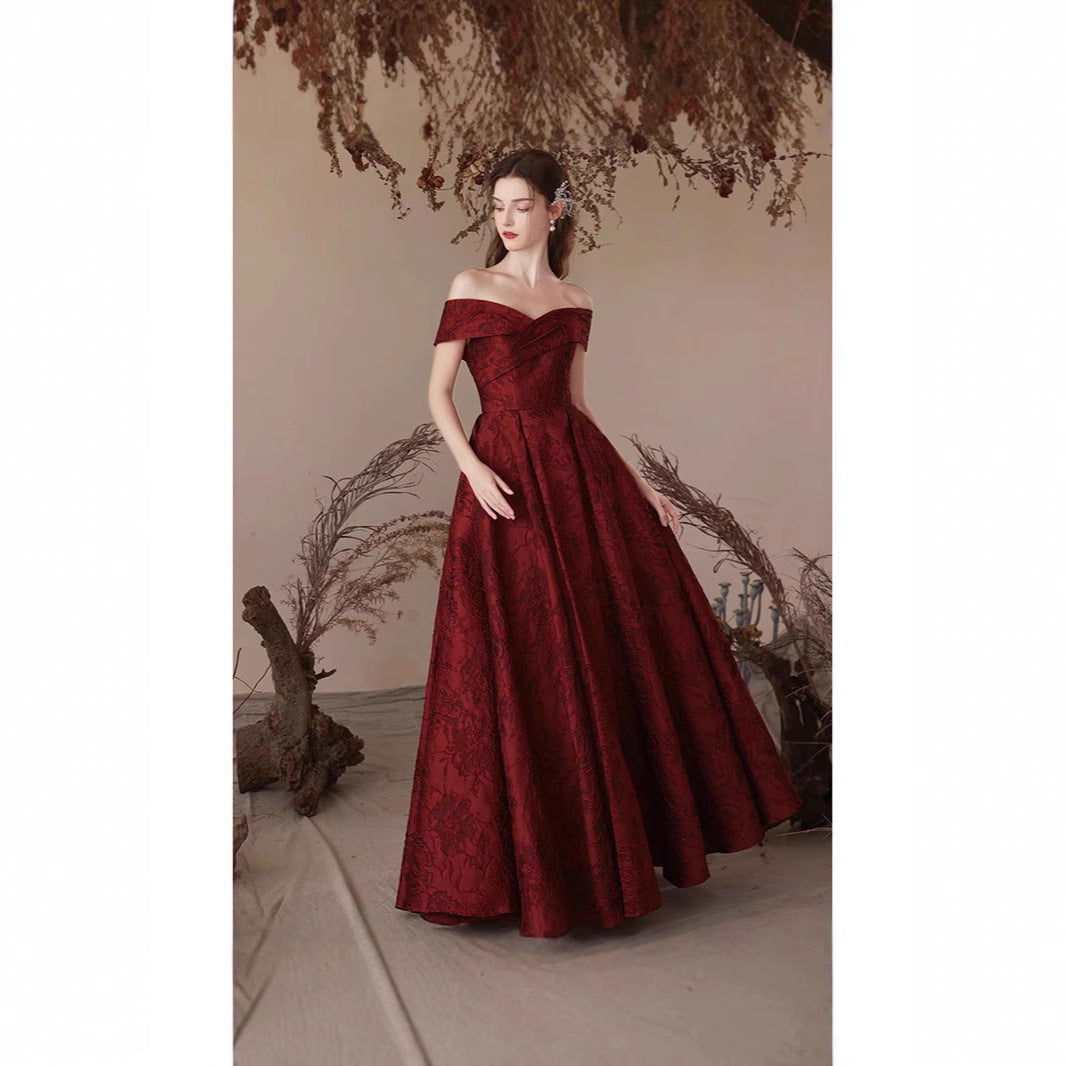 Off-shoulder Printed Satin Toast Clothing