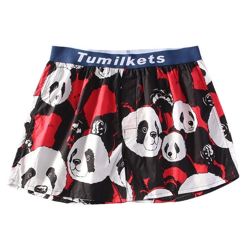 Men's Printed Boxer Shorts Loose Shorts Home Boxer Briefs Cotton