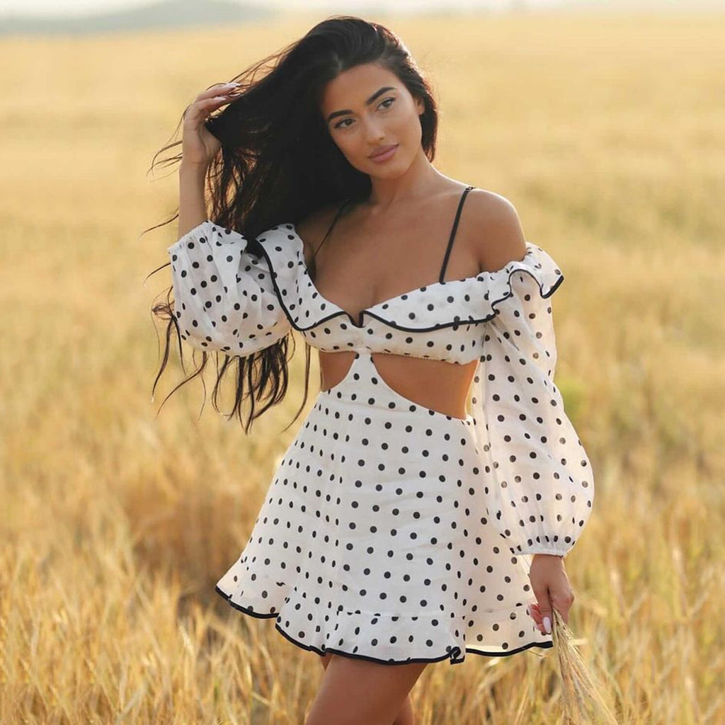 One Word Neck Sexy Dress Women's Clothing