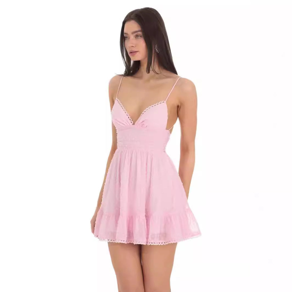 Dress Sexy Lace Sling Stitching Women's Clothing