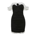 Off-neck Ruffle Hip Dress Women