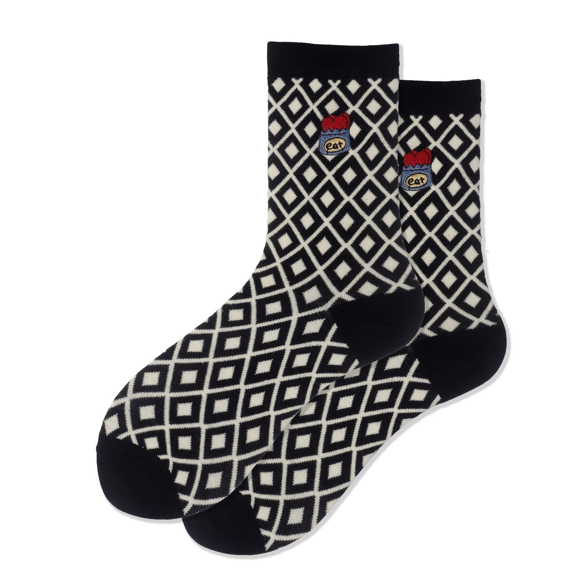 Black And White Checkerboard Street Fashion Sports Socks For Men And Women