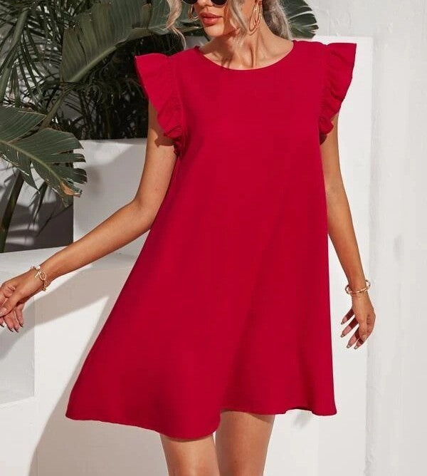 Clothing Sweet Slimming Solid Color Dress