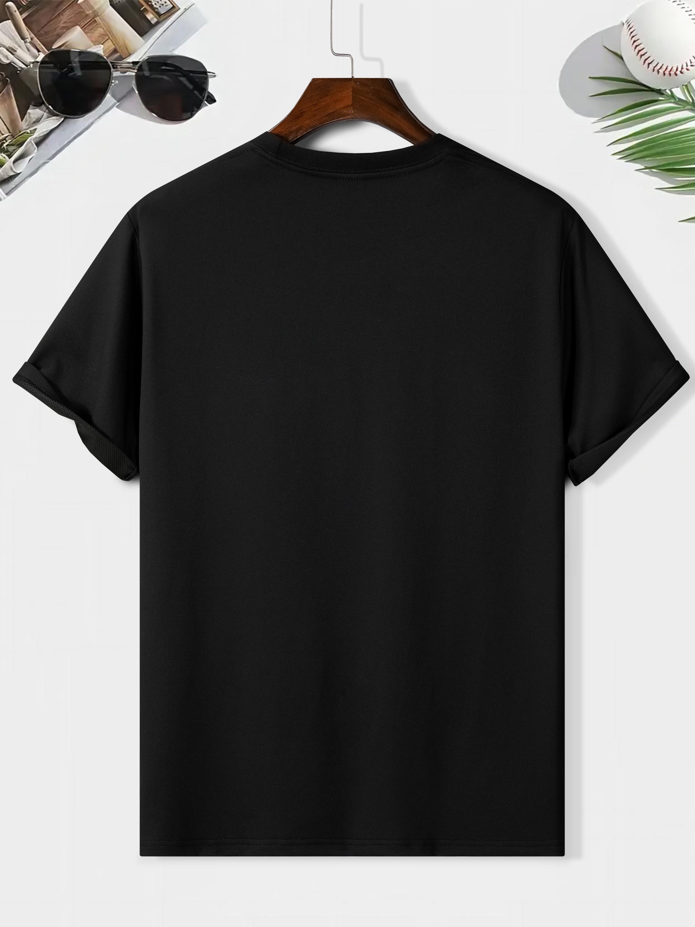 Wait A Minute, When You Come Back, You Forgot Your Nonsense. Printed Men's Round Neck Short Sleeved T-shirt, Fashionable Regular Version T-shirt, Top For Spring And Summer Holidays