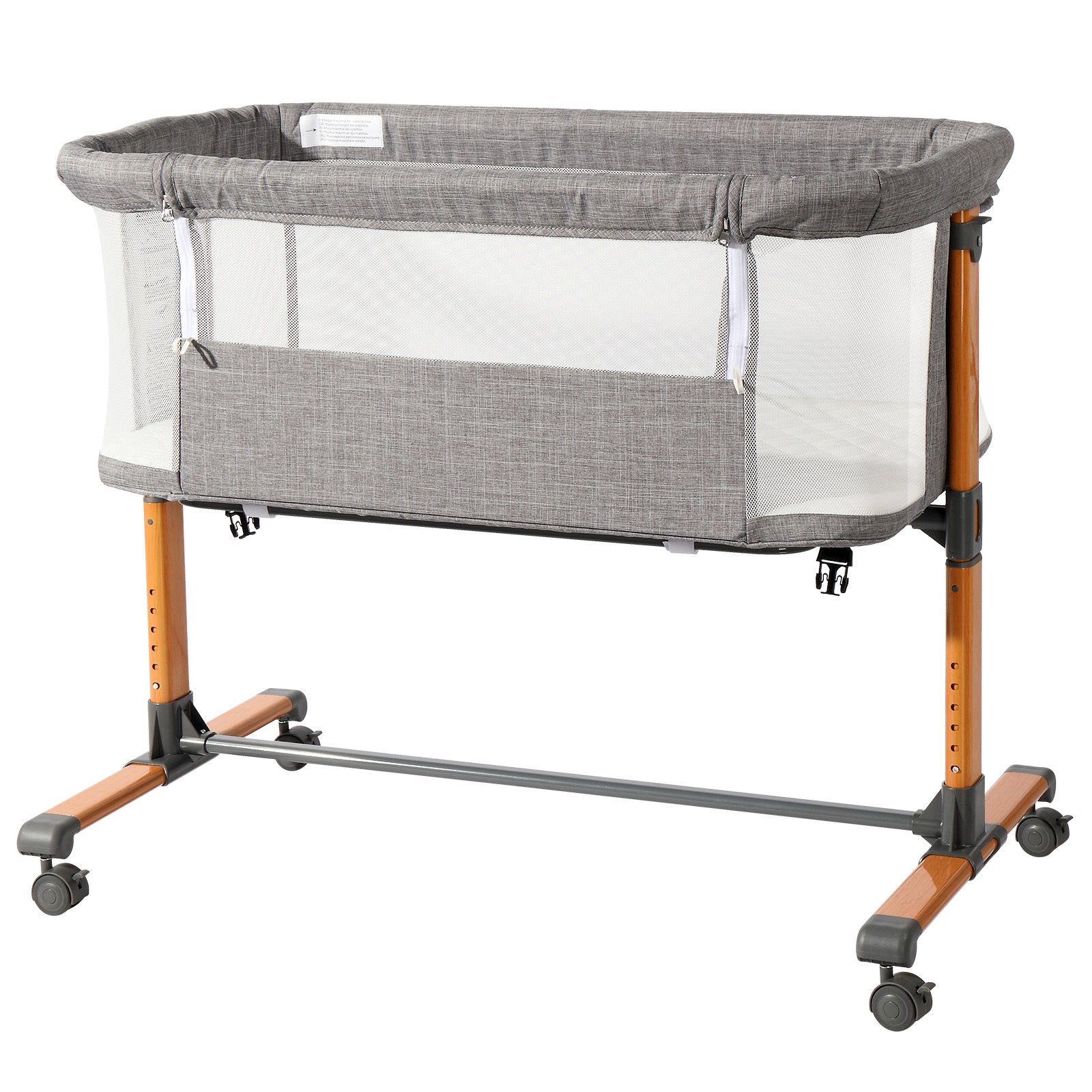 150D Encrypted Cationic Cloth , Grey, Bassinet Bed For Babies