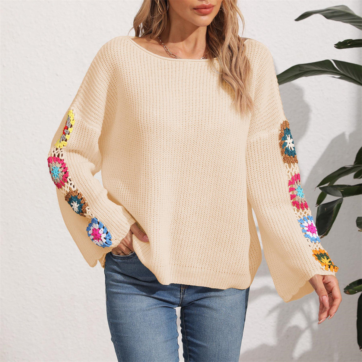 Beauty Clothing Round Neck Collar Pullover Sweater