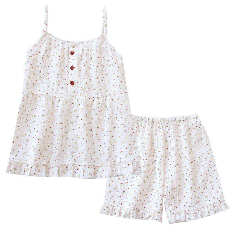 Women's Gauze Shorts Household Clothing Loose Set