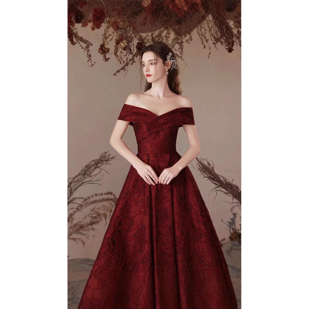 Off-shoulder Printed Satin Toast Clothing