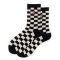 Black And White Checkerboard Street Fashion Sports Socks For Men And Women