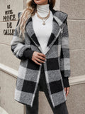 Loose Plaid Wool Cardigan