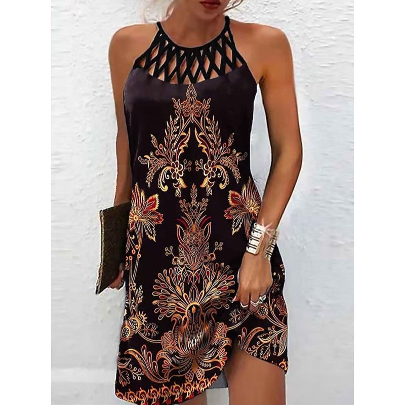 Mesh Sleeveless Casual Dress Women's Clothing