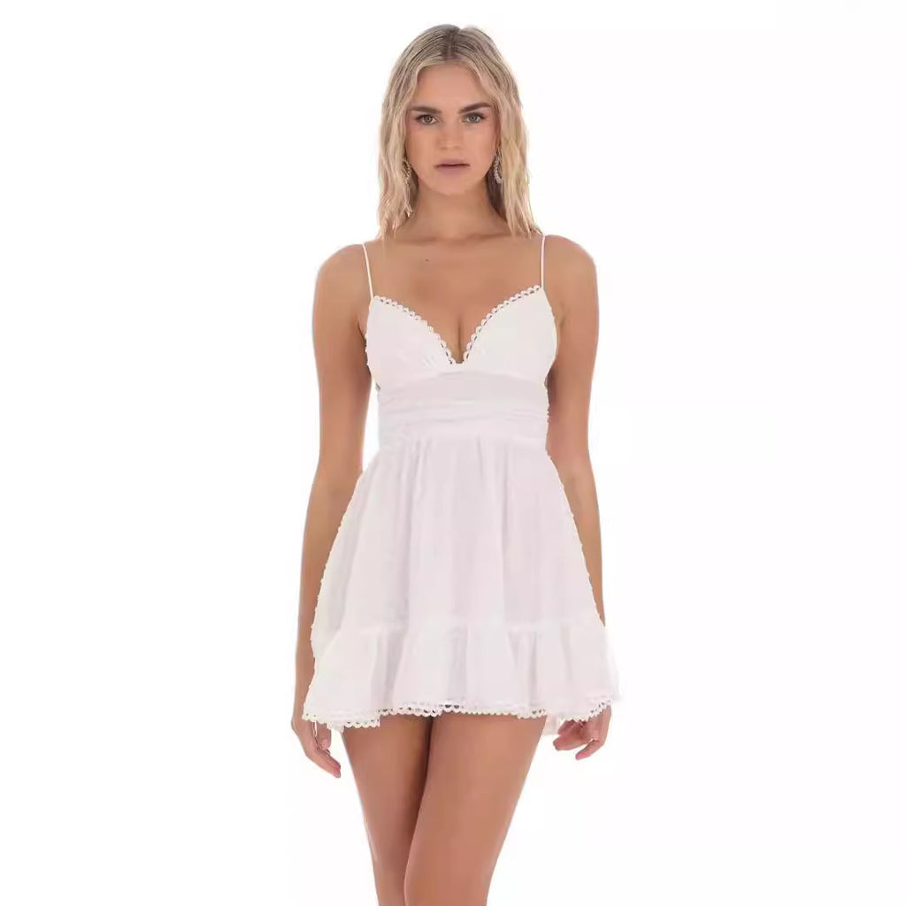 Dress Sexy Lace Sling Stitching Women's Clothing