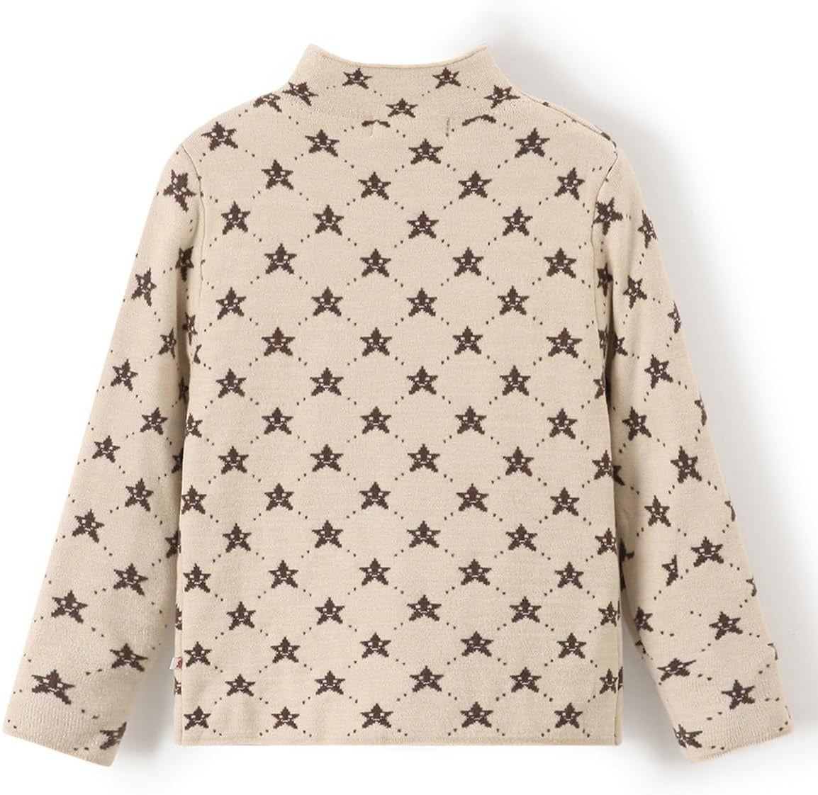 Askfine Girls Boys Pattern Half Turtleneck Sweaters Kids Warm Long Sleeve Knit Pullover Tops Unisex 5-14 Years