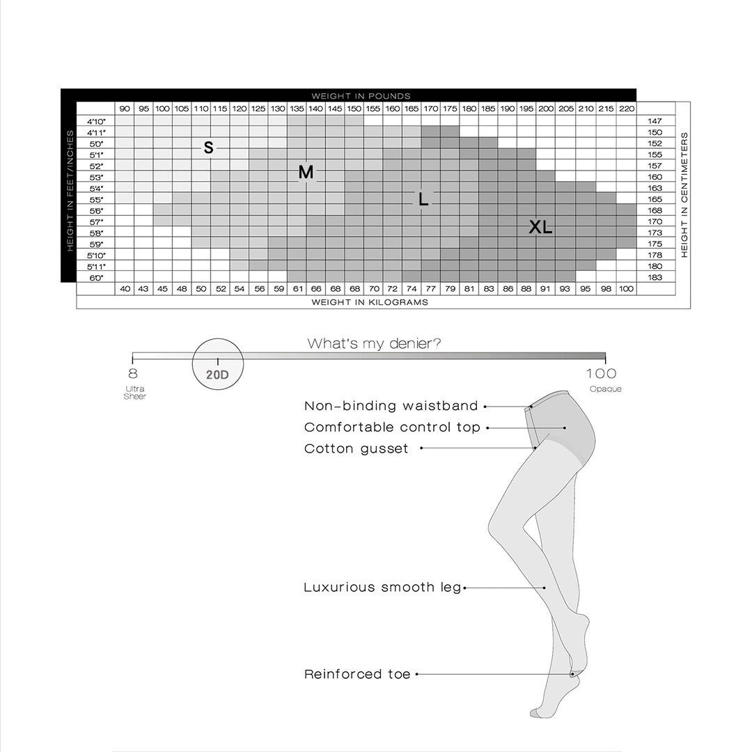 4 Pairs Women's Sheer Tights 20 Denier Control Top Pantyhose With Reinforced Toes