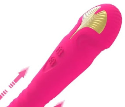 Vibrating Bunny Telescopic 3 Thrust 10 Vibrating Dildo Clitoral Stimulator Retractable Female Masturbators