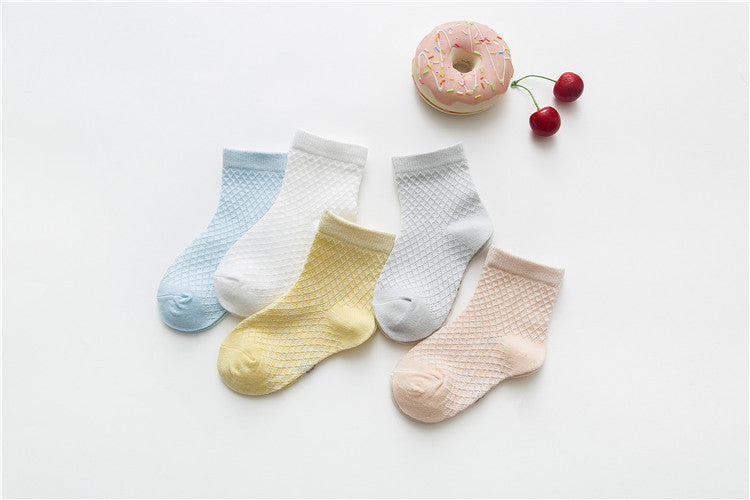 Breathable Solid Color Mesh Baby Socks For Men And Women