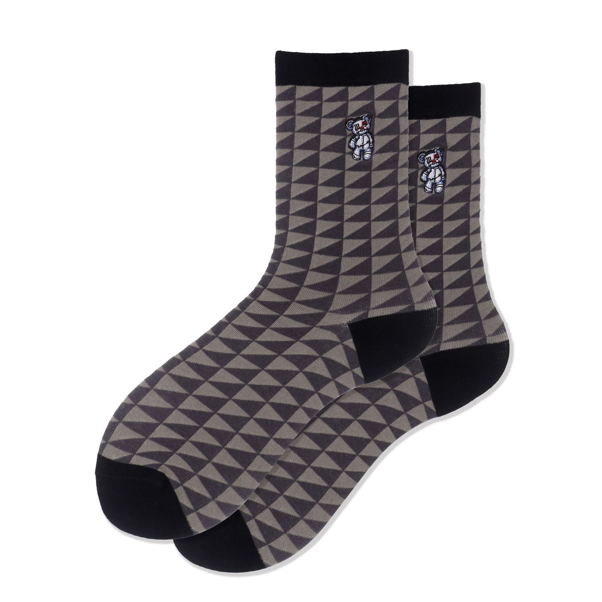 Black And White Checkerboard Street Fashion Sports Socks For Men And Women