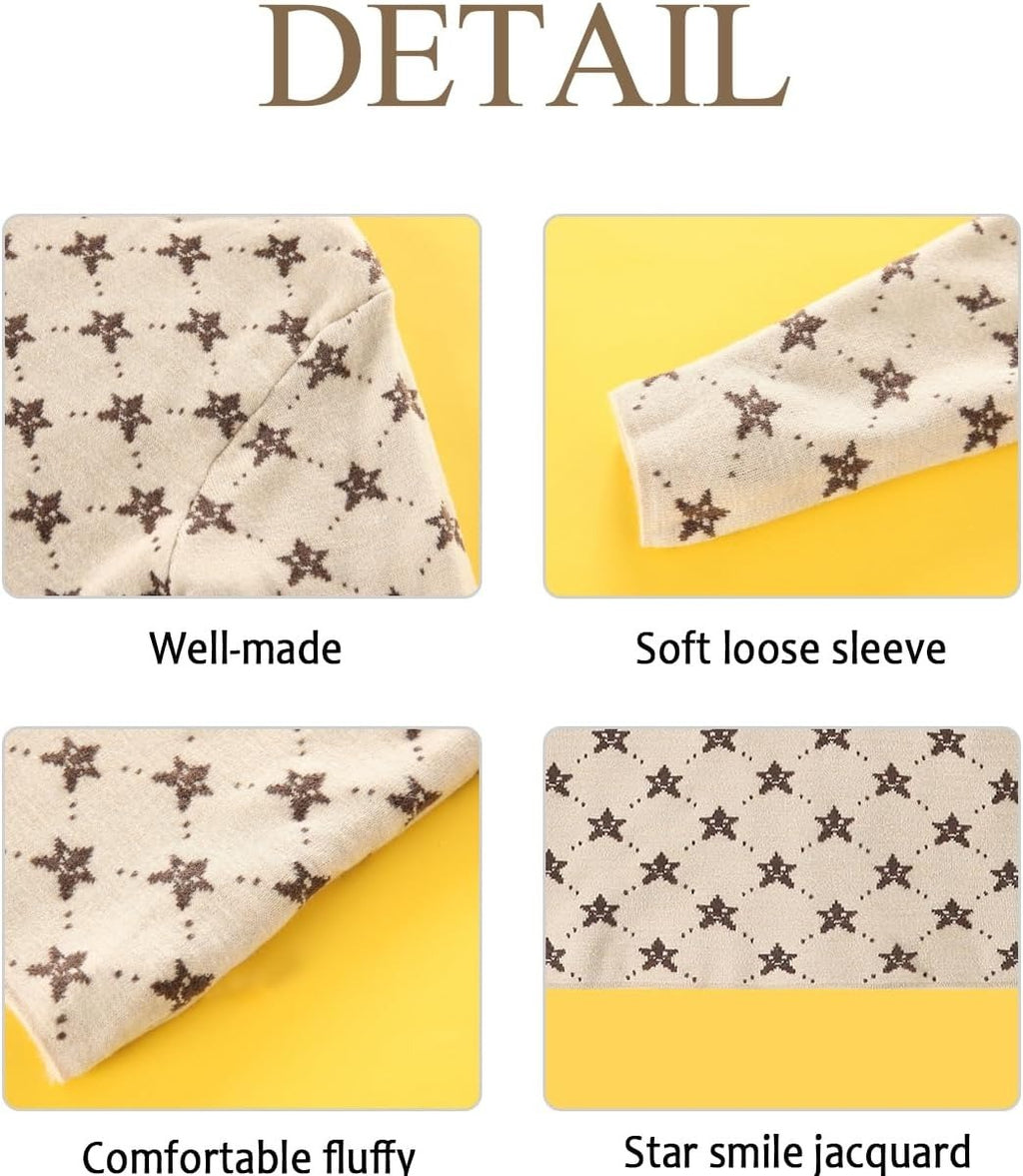 Askfine Girls Boys Pattern Half Turtleneck Sweaters Kids Warm Long Sleeve Knit Pullover Tops Unisex 5-14 Years