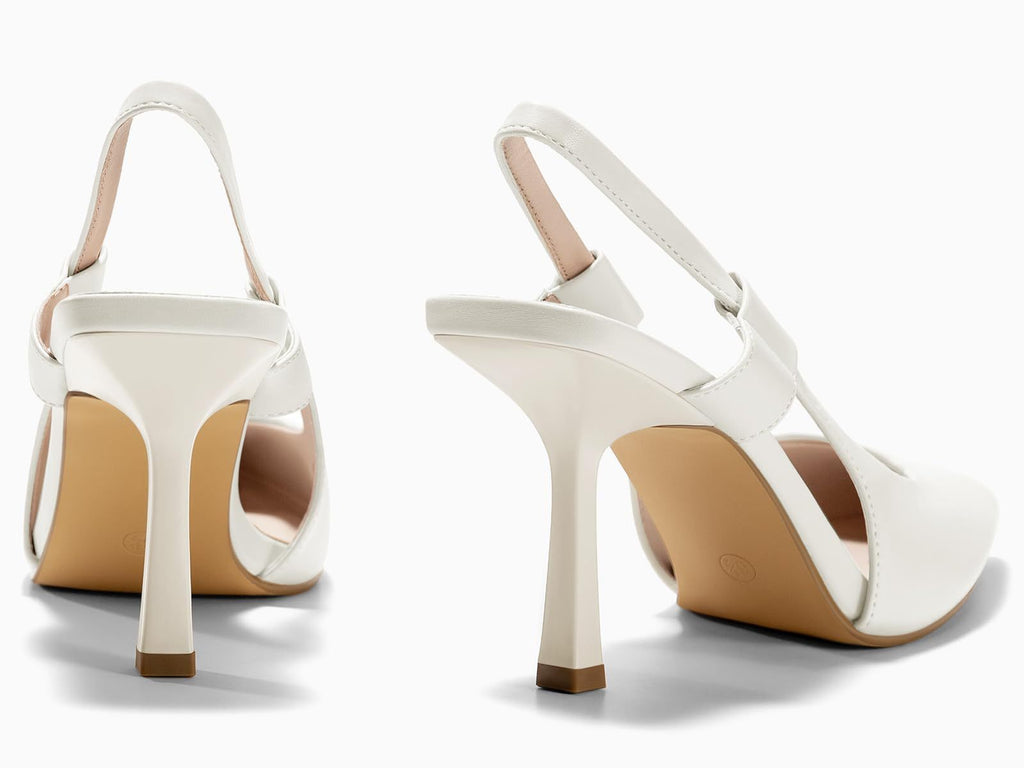 Coutgo Womens Slingback Heels Closed Pointed Toe Slip-on Kitten Heels Sandals Party Prom Dress Shoes