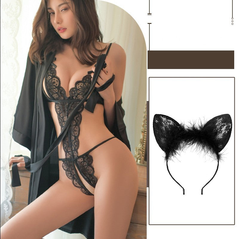 Underwear Women's Sense Sleeping Clothes Convenient Temptation Open Crotch Uniform