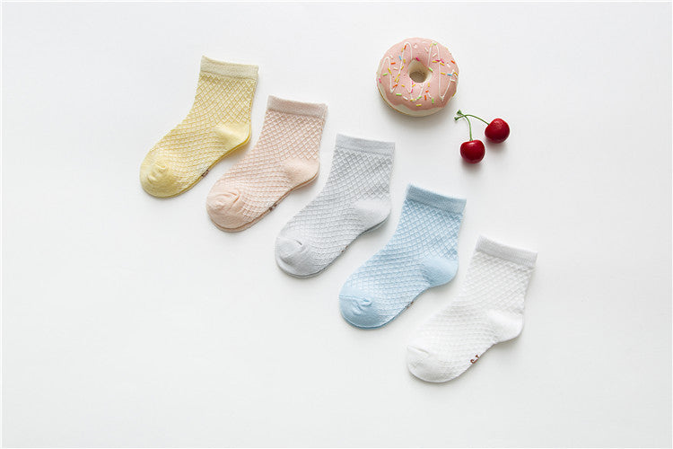 Breathable Solid Color Mesh Baby Socks For Men And Women