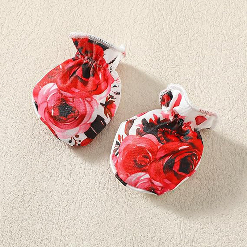 Newborn Baby Girl 'Hello I'm New Here' Romper Set Includes Floral Pants, Hat, Headband, & Coming Home Outfit