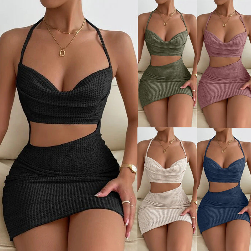 Spaghetti Straps Chest Wrap Dress Women's Clothing