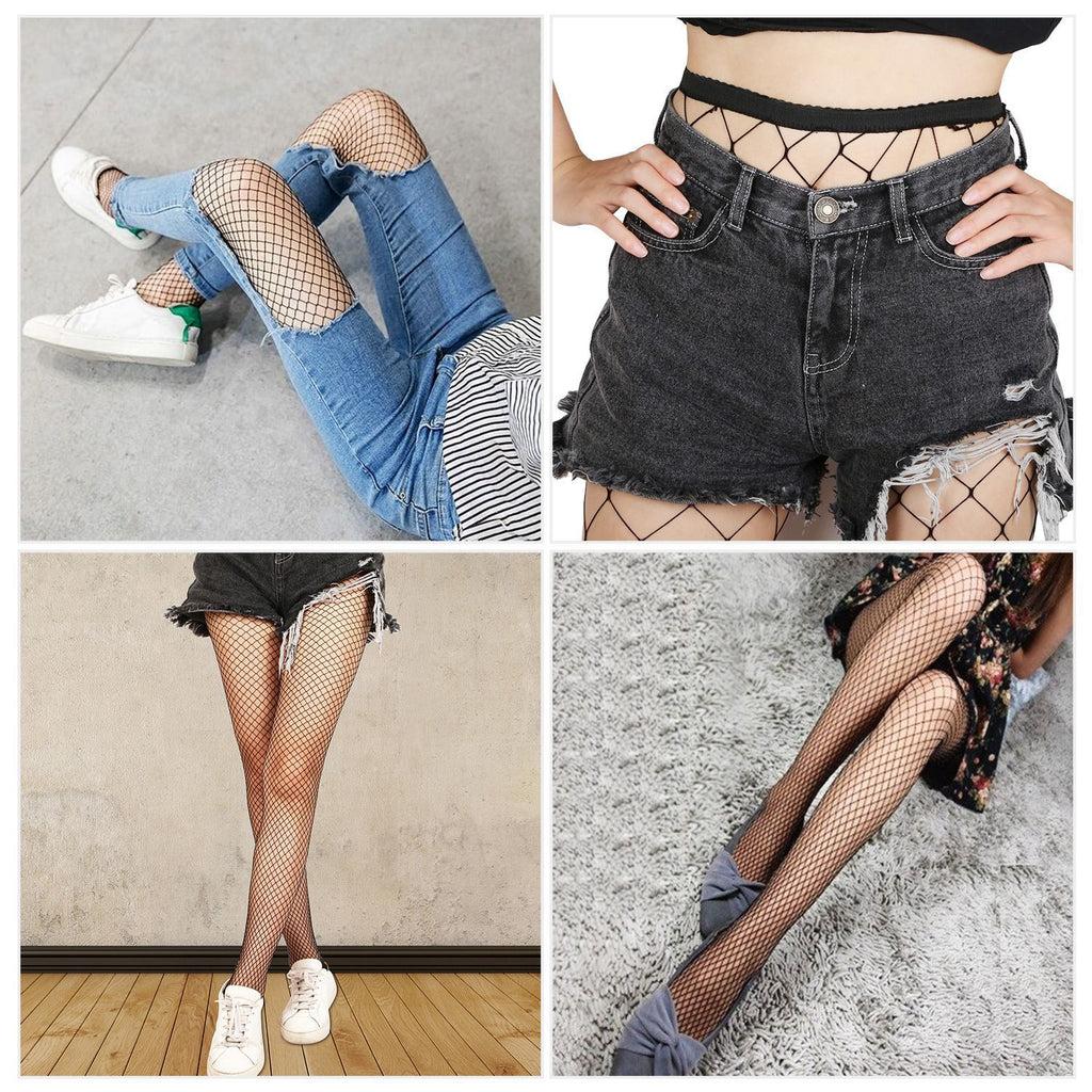 1Pc Women Fishnet Tights Sexy High Waist Fishnet Pantyhose Stretchy Mesh Hollow Out Tights Stockings With Medium Large Hole Choices